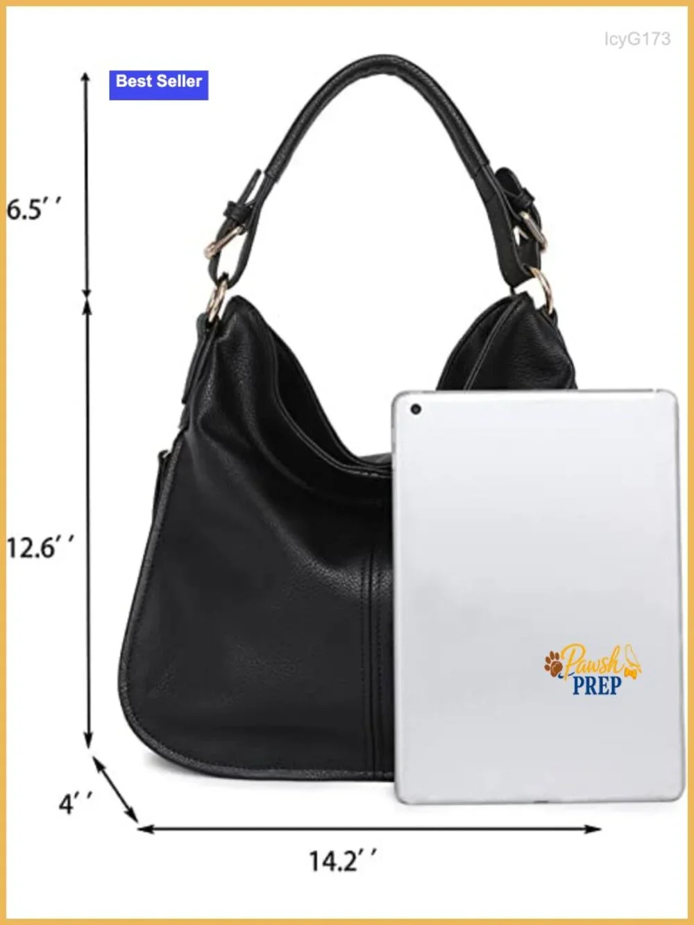 Vegan Leather Hobo Bag Shoulder Purse Handbag with Zipper Pockets